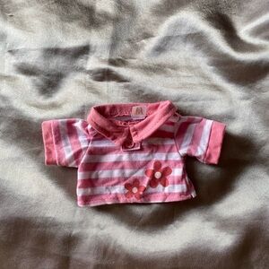 webkinz ganz pink stripe polo shirt